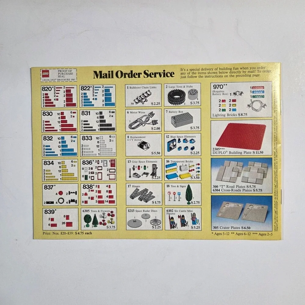 LEGO Legoland Brochure 1985 Vintage Mail Order Catalog Space Castle Town Multi